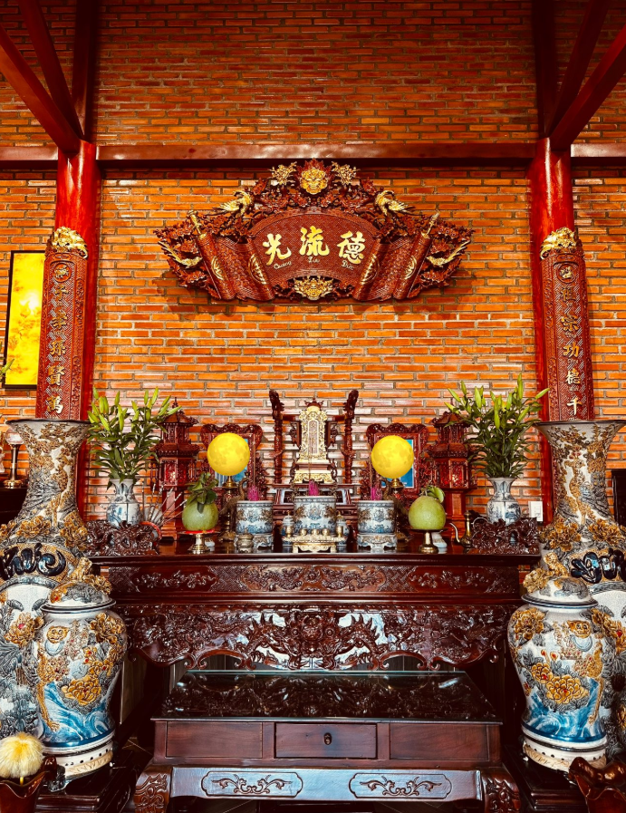 Sập thờ Dạ Kép Song Long Trầu Nguyệt
